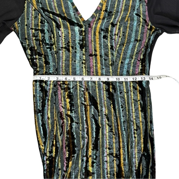 Romeo & Juliet Couture Velvet Mesh Maxi Dress Multicolor Metallic Size Medium - Picture 13 of 15